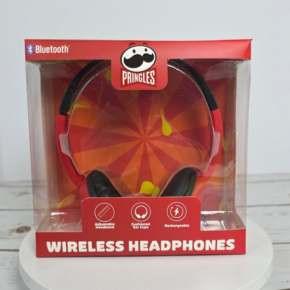 Pringles Wireless Bluetooth Headphones With Adjustable Headband & Cushioned Ear